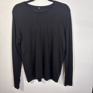 Lululemon Long Sleeve Top Womens Medium Black Perforated Shirt No Size Tag